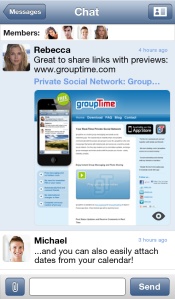 Group sharing of links with Grouptime